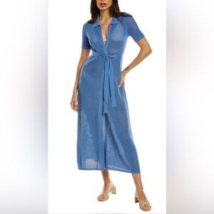 DEVON WINDSOR JADA Cover Up Robe Blue Collared Women’s XS